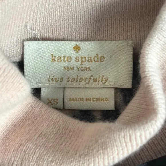 Kate Spade Leopard Bow Sweater XS Wool Short Sleeve Turtleneck Animal Print Top